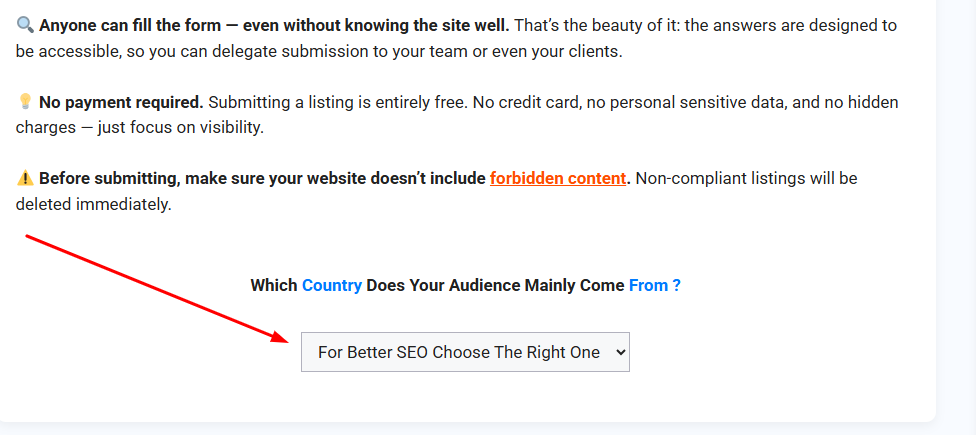ListAndFuse choose your website's country
