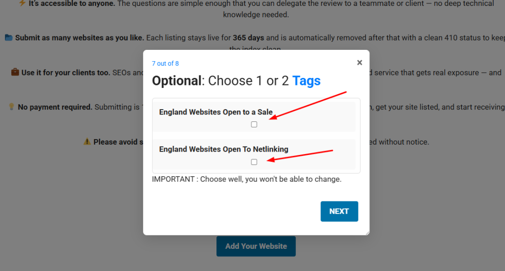 Choose a tag